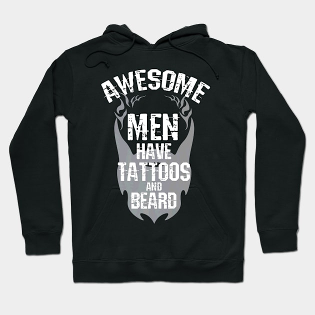 Cool Men Have Tattoos And Beard Tattoo Addict Hoodie by Stick Figure103